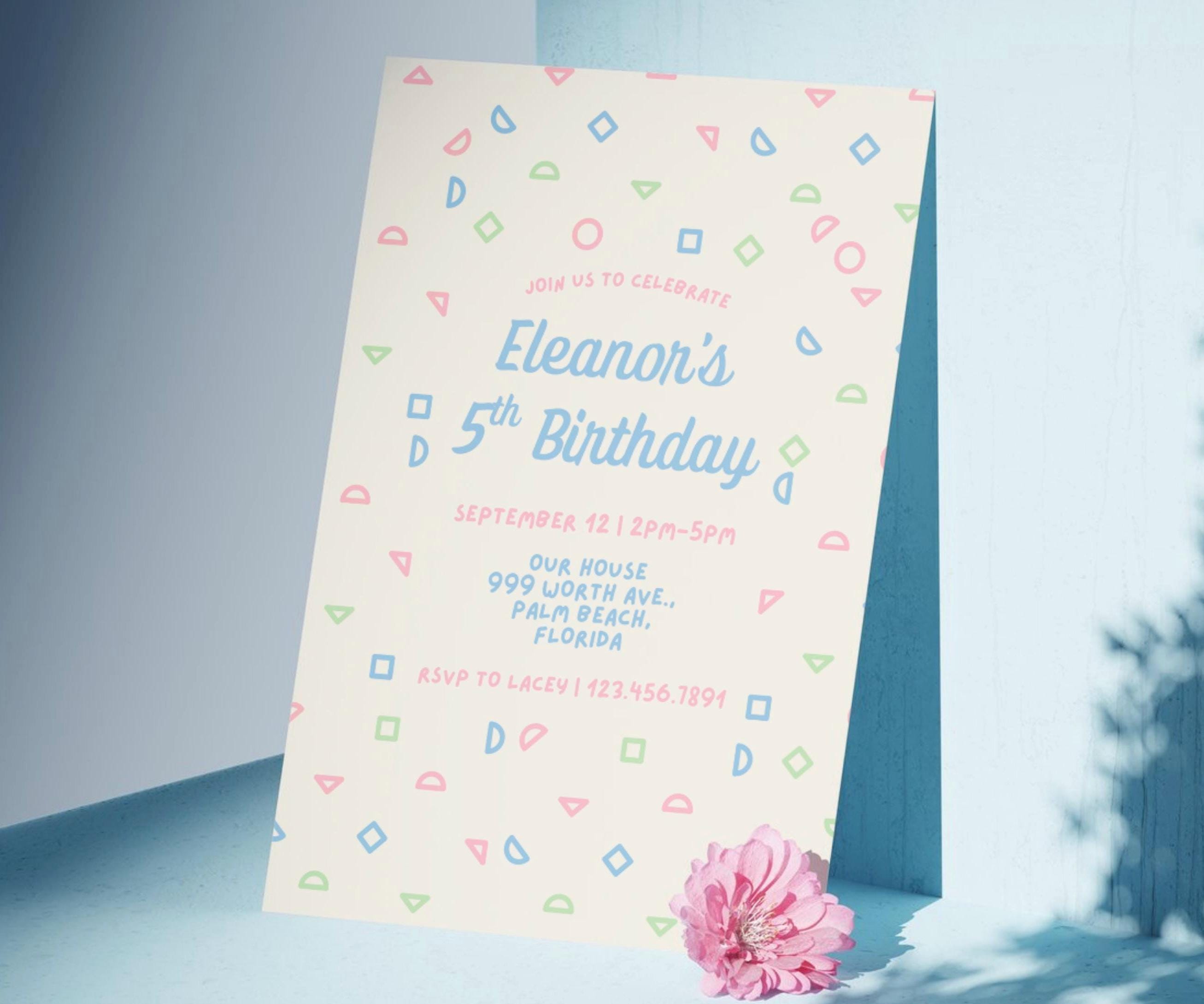 Fun & Colorful Kids Birthday Invitation – Editable Party Invite for Boy or Girl – Any Age – Instant Download – Printable Birthday Temp