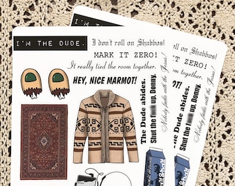 Big Lebowski Stickers-Set of 2