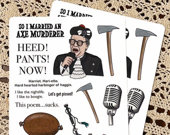 Pegatinas "Me casé con un asesino con hacha" - Juego de 2