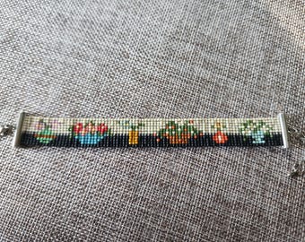 Handmade Beaded Bracelet with Potted Plant Design – Adjustable, Durable & Unique
