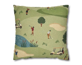 Vintage Golf Course Tapestry Pillow Cover