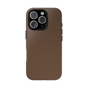 Solid Brown iPhone Case, Minimalist Earth Tone Cover, Neutral Aesthetic, Simple Plain Phone Case for iPhone 16, 15, 14, 13