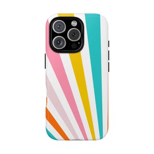 Colorful Rainbow Burst iPhone Case, Abstract Maximalist Art, Vibrant Tie-Dye Swirl, Fun Trendy Phone Cover, For iPhone 16, 15