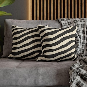Zebra Print Pillow Cover: Black and White Safari Home Decor