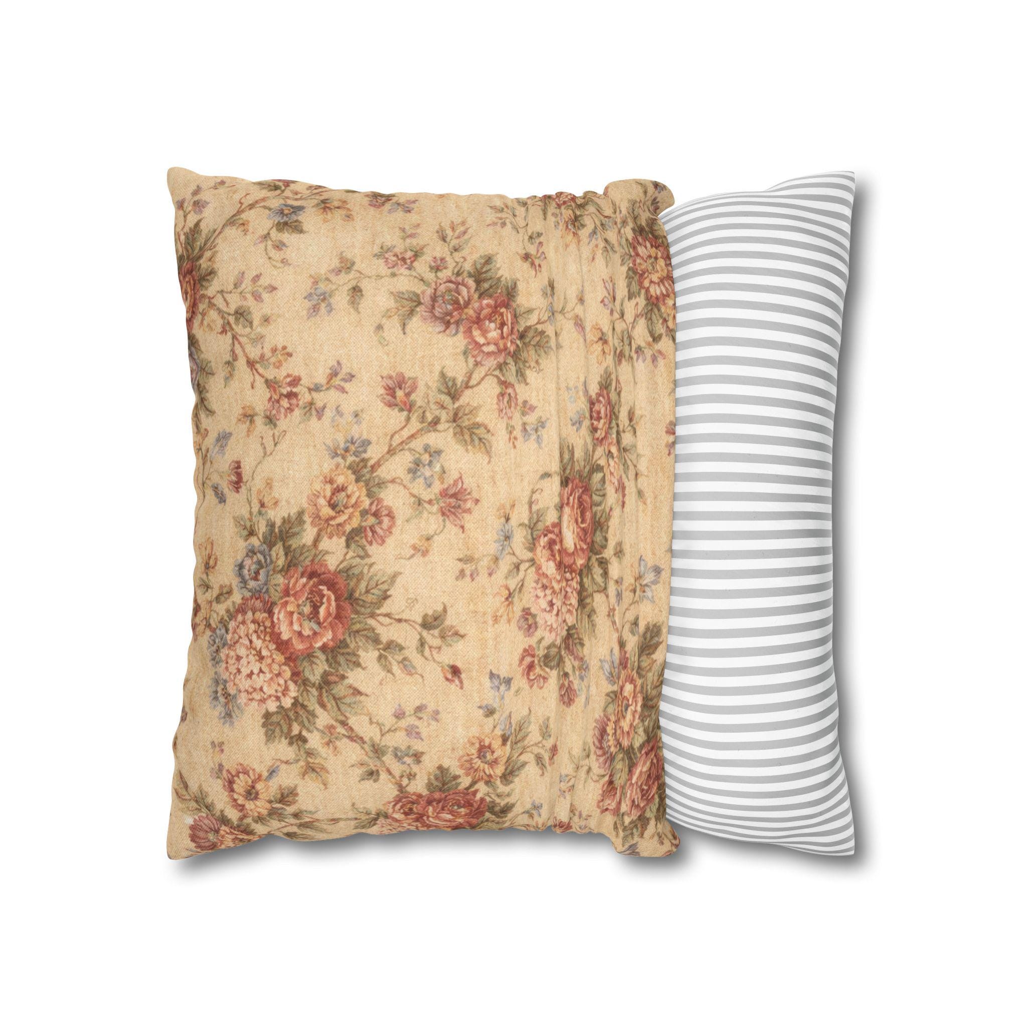 Vintage Bouquet Romantic Floral Throw Pillow English Garden Antique ...