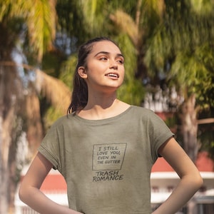 Indie Sleaze Graphic T-Shirt, Grunge Love Note Tee, Trash Romance Fake Band Merch, Y2K Emo Aesthetic, Unisex Alt Clothing