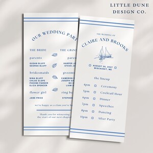 Coastal Wedding Program, Itinerary Canva Template (LDD06)