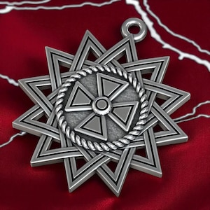 Sacred Erzgamma Pendant, Ancient Star Symbol Amulet, Handmade Esoteric Talisman Necklace, Spiritual Protection Gift for Men or Women