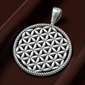 Sterling Silver Flower of Life Pendant, Sacred Geometry Necklace,Spiritual Jewelry for Meditation,Unique Gift for Her,Symbolic Boho Layering