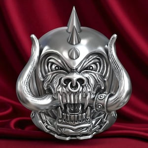 Motorhead Warpig Skull Ring Handmade In Silver, Heavy Metal Band Inspired Jewelry For Men, Gothic Biker Statement Ring, Gift For Rock Fans