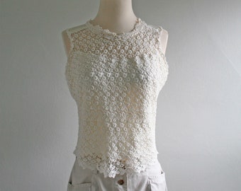 Cream Lace Top Size M