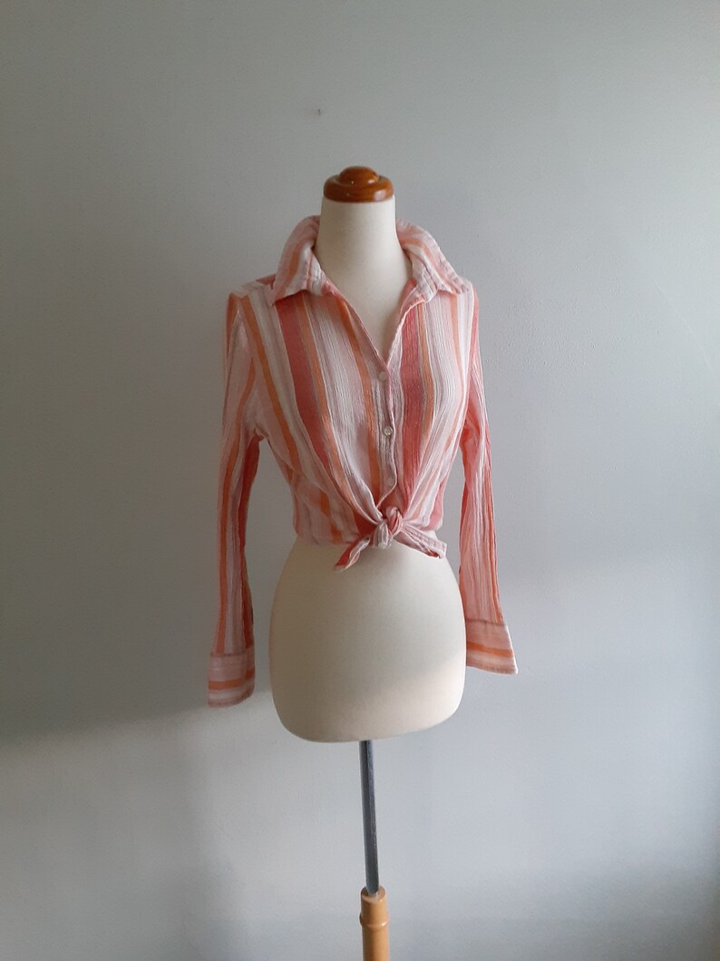 Cotton Striped Blouse Size SM