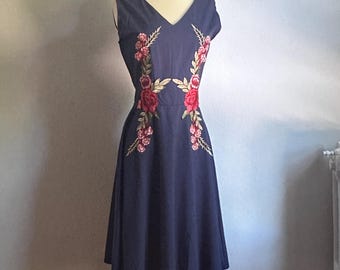 Vintage 90s Embroidered Day Dress