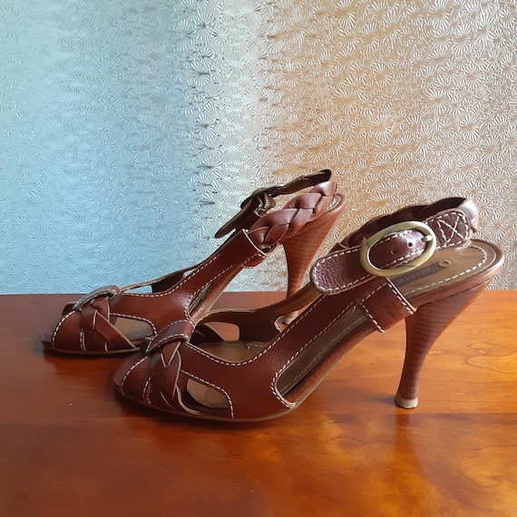 Nine West Slingback Sandals Size 6.5 Euro 37 | Etsy