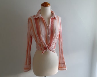 Baumwolle gestreifte Bluse Größe S/M