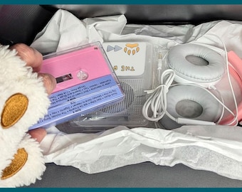 Mixtape & Player Bundle: Retro Walkman-style, Custom Cassette, and Cat Ear Headphones