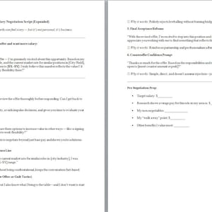Script voor salarisonderhandeling