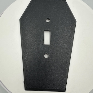 Coffin Light Switch Cover – Gothic Wall Plate for Spooky Home Decor | 3D Printed Black Coffin Switchplate