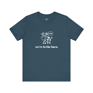 T-shirt graphique amusant - T-shirt de jeu de cartes Euchre « We are in the Barn », tenue décontractée pour tous les jours, soirée jeux