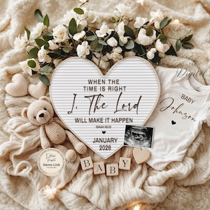 Religious Pregnancy Announcement: Christian Baby Reveal, Editable Template (Digital Download)