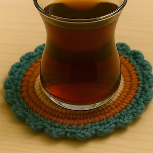 Crochet Coasters Set - Handmade Cotton Drink Coasters, Colorful Boho Mug Rugs, Personalized Coffee Cup Coasters, crochet coasters