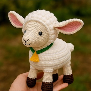 Crochet Sheep Plush: Handmade Amigurumi Kawaii Stuffed Animal