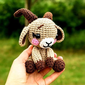 Crochet Goat Plush Toy: Handmade Amigurumi Animal