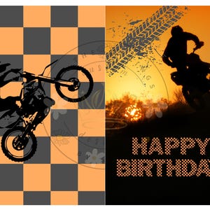 Motocross Birthday Card: Printable Moto X Design (PDF Download 8.5x11in)