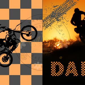 Carte papa motocross : 2 OPTIONS ! Aucune modification nécessaire, il suffit d'imprimer et d'écrire votre propre message, ou de signer uniquement. Papier de format standard 8,5 x 11, plié en deux.