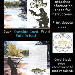 Fishing Birthday Card: Hooked Design (Printable PDF File, 8.5x11in)