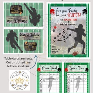 Football Bunco Party Printables: Game Night Scorecards, Invitations (Digital Download)