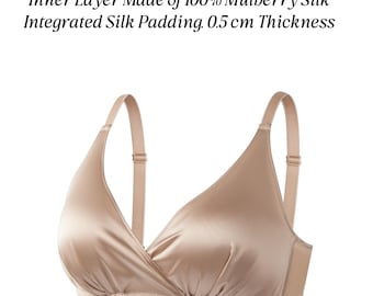 Wireless Mulberry  Silk Bra  And  Custom Name Printed Care Label