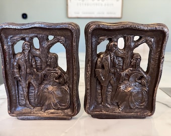 Vintage Syroco Wooden Ornate Rare Bookends