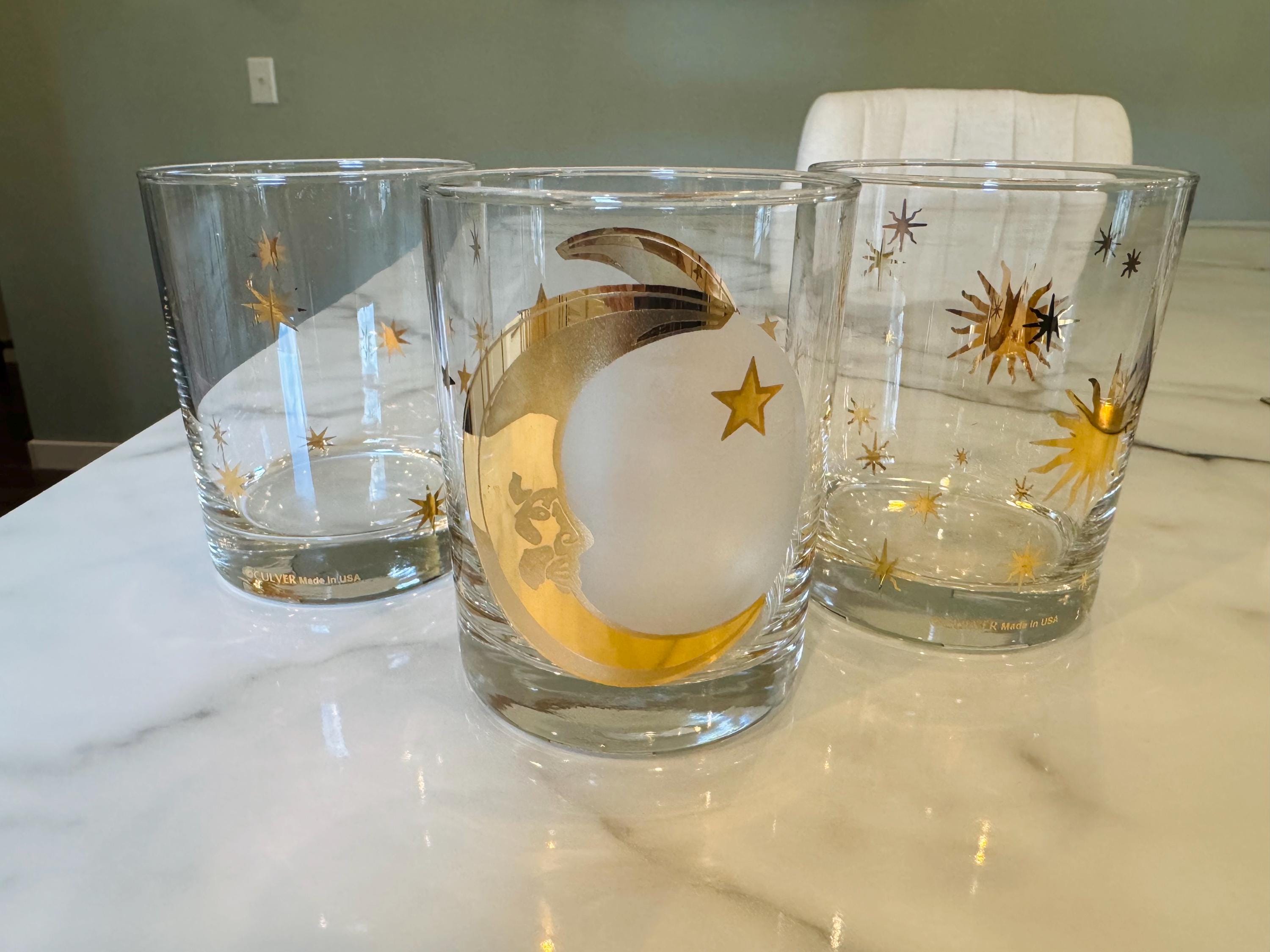 Sun and Moon Vintage Glassware - Etsy