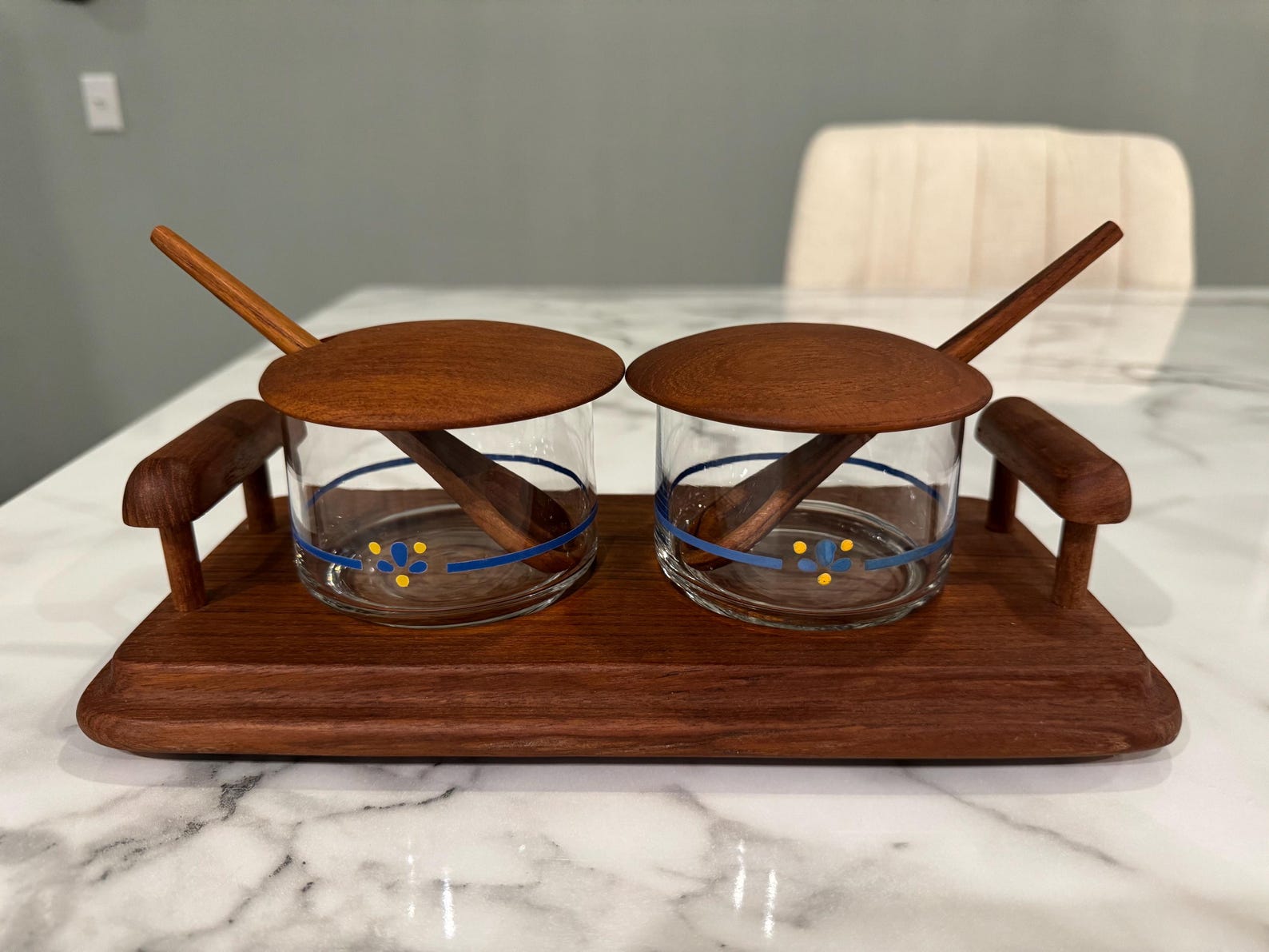 Teak Wood Condiment Tray