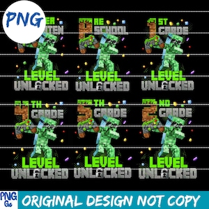 Grade Pixel Level Unlocked PNG Bundle,funny Gamer School PNG,Pre-K to 5th Grade Level Unlocked,Back to School png,Digital Download,funny png