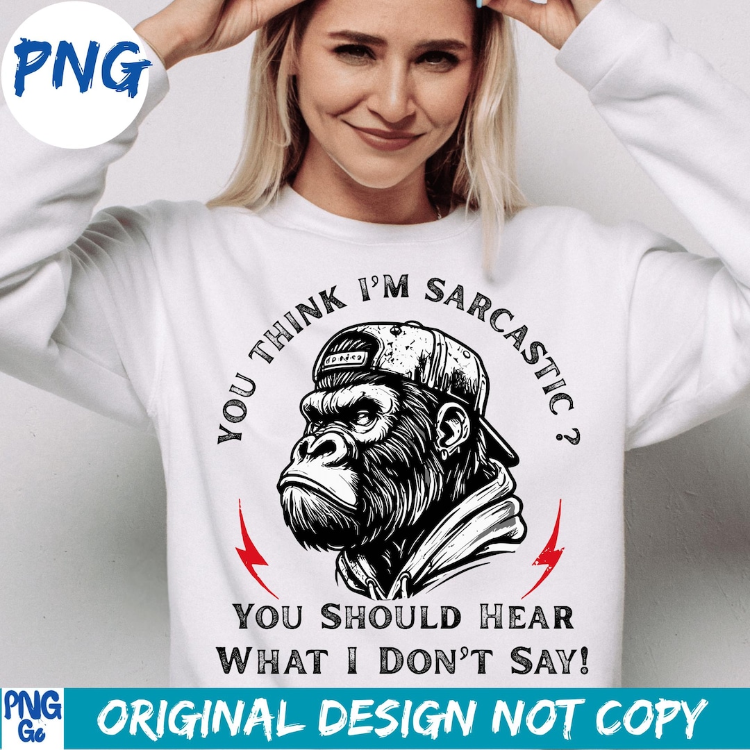 Sarcastic Monkey PNG: Introvert Humor Quote (digital Download ...