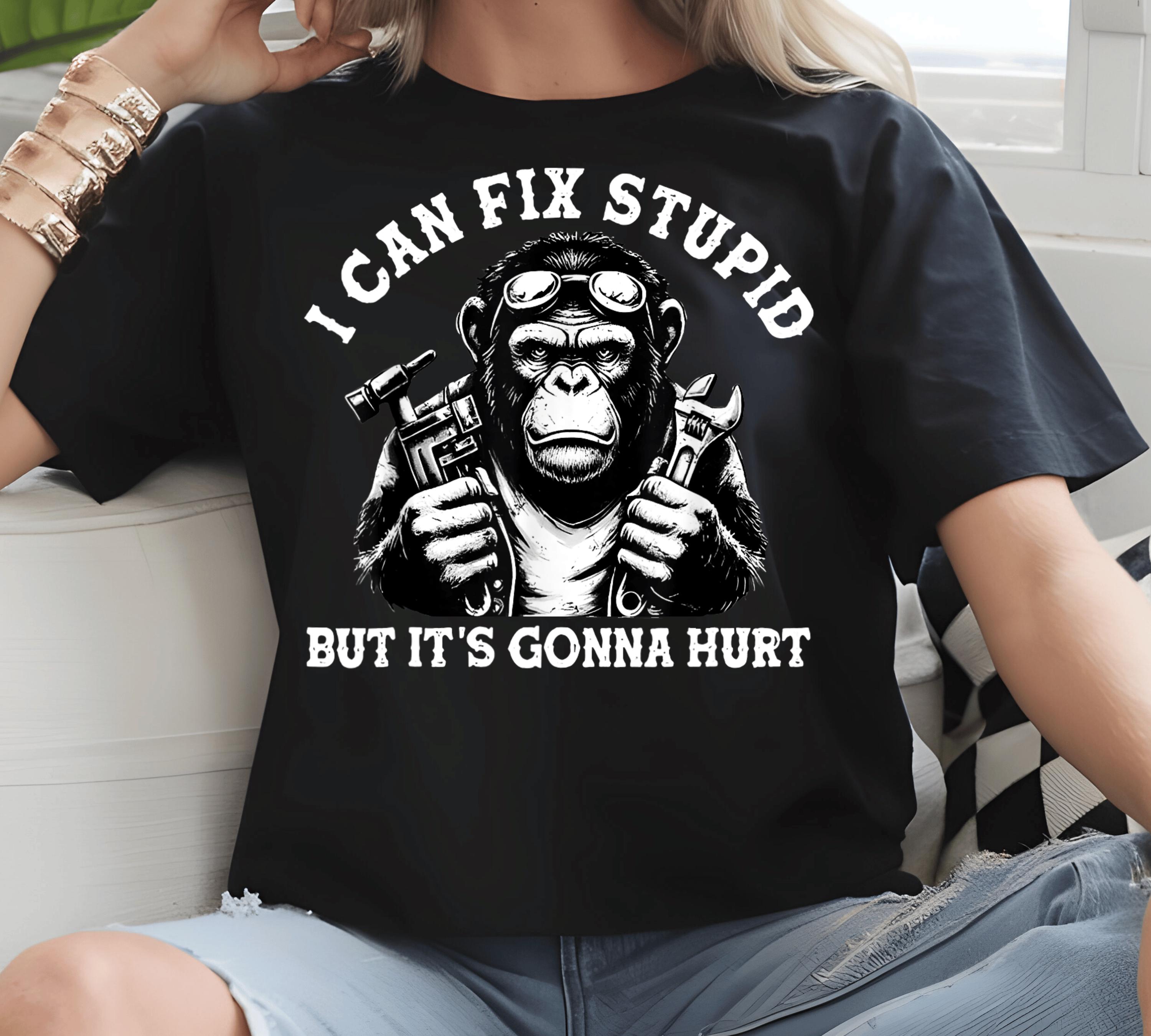 Funny Monkey Mechanic PNG: Sarcastic Quote Shirt Design (Digital Download)