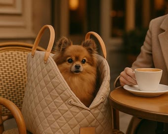 Bolso de lujo acolchado para transportar perros: cama de viaje y asiento de coche
