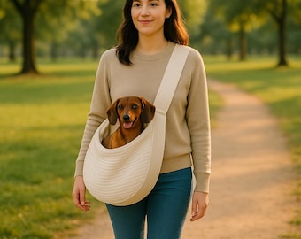 Cotton Pet Sling Carrier: Hands-Free Dog & Cat Travel Bag