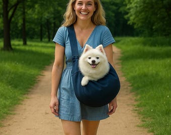 Portabebés azul marino para perros y gatos pequeños