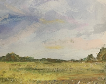 Original Landscape Pastel Painting: Impressionist Art (14 x 17)