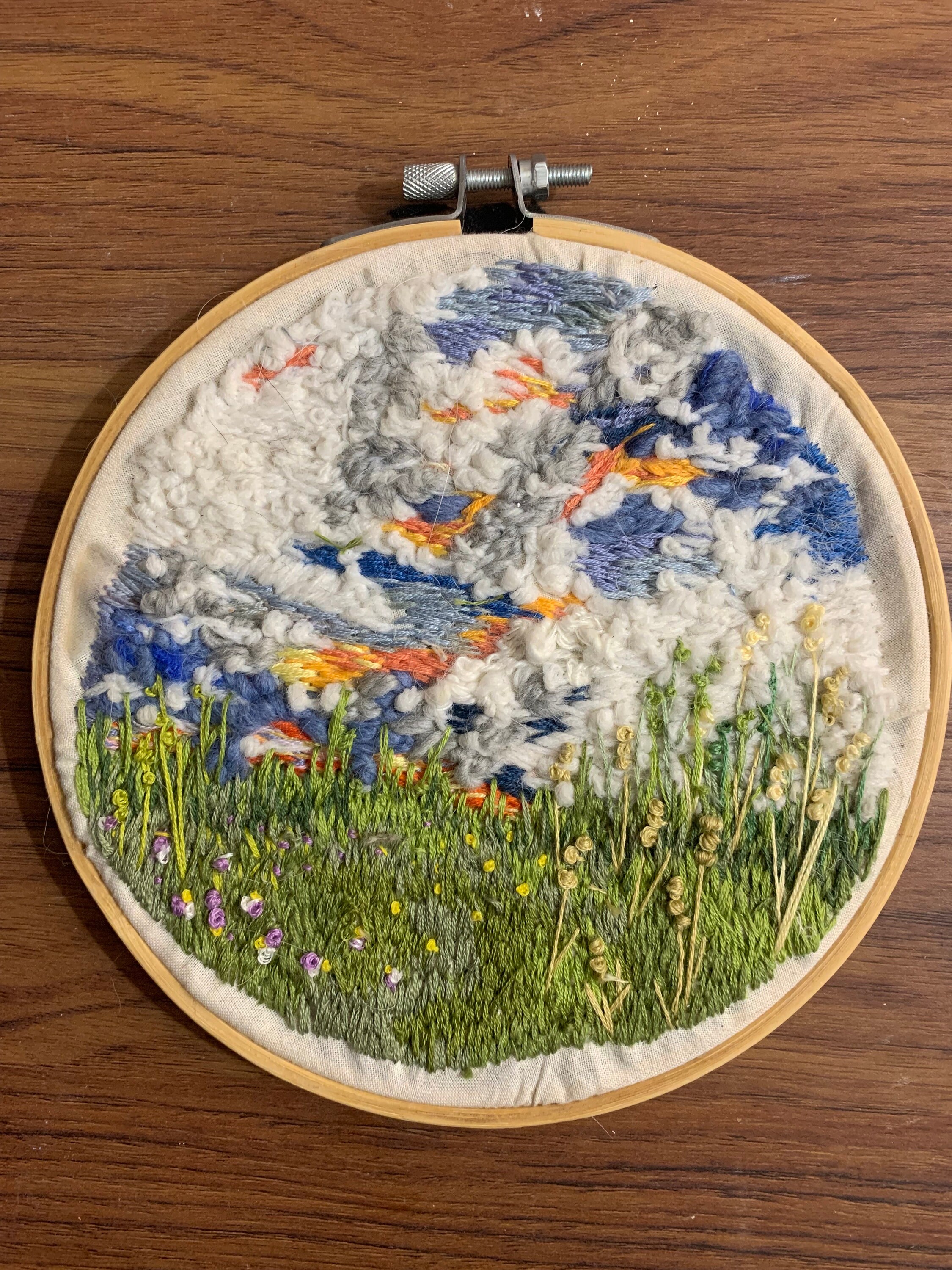 Original One of A Kind Hand Embroidered Thread Painting 6