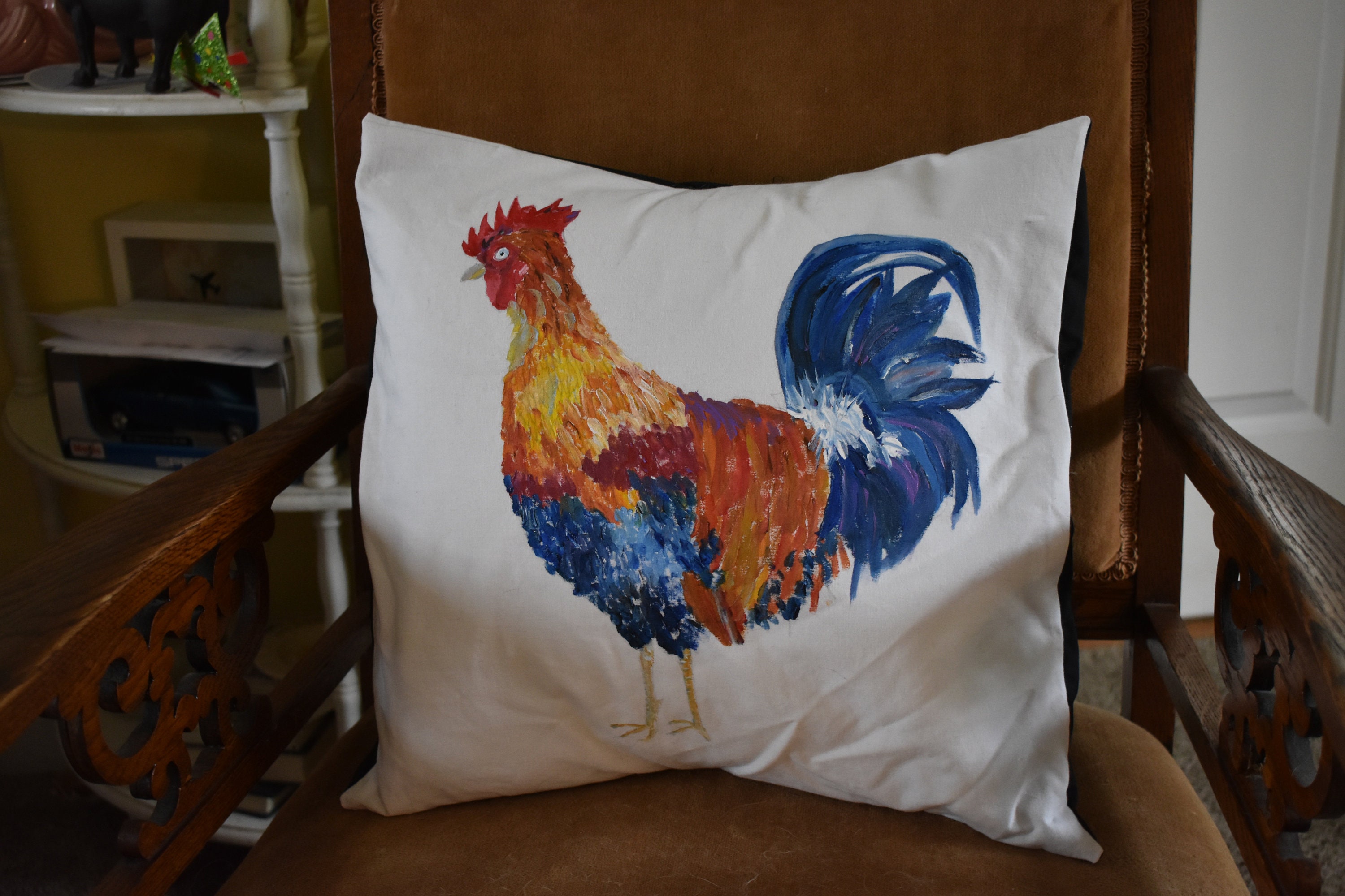 18 Leghorn Rooster Bird Decorative Square Throw Pillows, Set of 4 - Accent  Pillow - Wild Wings