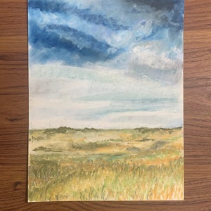 Original Kunst, Landschaftsmalerei, Pastellbild, 23 x 34 cm, Melinda Kordich Original