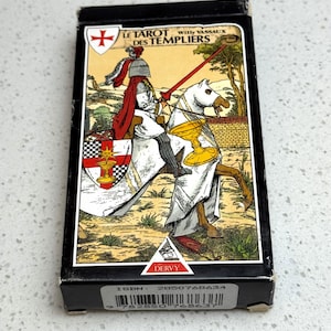 RARE 1999 Le Tarot des Templiers French Tarot Deck by Willy Vassaux | Dervy | Complete 78 Cards | Knights Templar Theme
