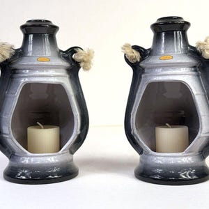 Vintage Swedish Ceramic Candle Lantern by Nils Allan Johannesson  Barsebäckshamn Stoneware