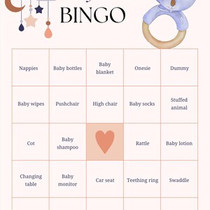 Baby Shower Bingo, trascorri un pomeriggio di baby shower pieno di divertimento con questa cartella bingo modificabile in modo che tutti abbiano una giusta possibilità di vincere