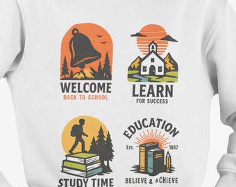 Kids Back to School Sweatshirt: Cotton-Poly Blend Crewneck
