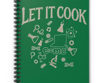 Cahier à spirales STEM, design « Let It Cook », Gris foncé, 6 x 8